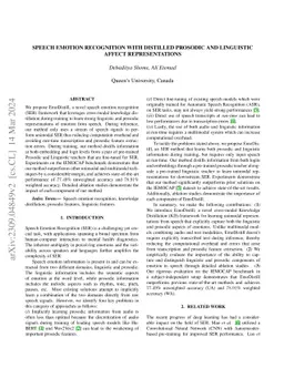 Speech Emotion Recognition with Distilled Prosodic and Linguistic Affect
  Representations