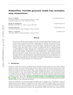 AmbientFlow: Invertible generative models from incomplete, noisy
  measurements
