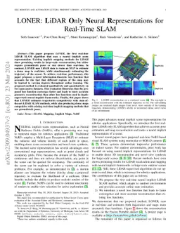 LONER: LiDAR Only Neural Representations for Real-Time SLAM