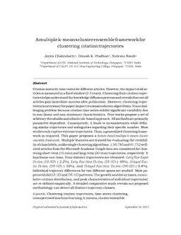 A multiple k-means cluster ensemble framework for clustering citation
  trajectories