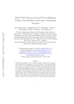 SdCT-GAN: Reconstructing CT from Biplanar X-Rays with Self-driven
  Generative Adversarial Networks