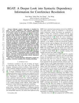 RGAT: A Deeper Look into Syntactic Dependency Information for
  Coreference Resolution