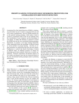 Prompt Learning With Knowledge Memorizing Prototypes For Generalized
  Few-Shot Intent Detection