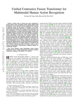 Unified Contrastive Fusion Transformer for Multimodal Human Action
  Recognition