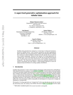 A supervised generative optimization approach for tabular data