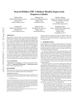 Neural-Hidden-CRF: A Robust Weakly-Supervised Sequence Labeler