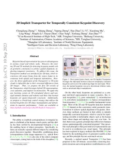 3D Implicit Transporter for Temporally Consistent Keypoint Discovery
