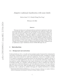 Adaptive conformal classification with noisy labels