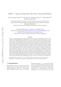 DAD++: Improved Data-free Test Time Adversarial Defense