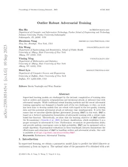 Outlier Robust Adversarial Training
