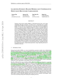 Learning Energy-Based Models by Cooperative Diffusion Recovery
  Likelihood