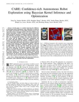 CARE: Confidence-rich Autonomous Robot Exploration using Bayesian Kernel
  Inference and Optimization