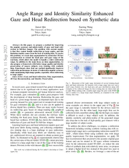 Angle Range and Identity Similarity Enhanced Gaze and Head Redirection
  based on Synthetic data