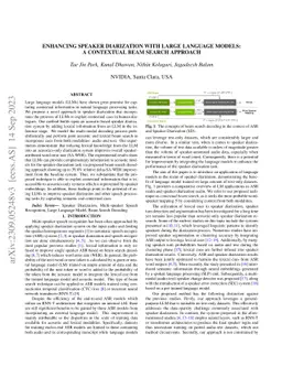Enhancing Speaker Diarization with Large Language Models: A Contextual
  Beam Search Approach