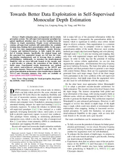 Towards Better Data Exploitation in Self-Supervised Monocular Depth
  Estimation