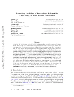 Examining the Effect of Pre-training on Time Series Classification