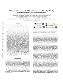 Diving into Darkness: A Dual-Modulated Framework for High-Fidelity
  Super-Resolution in Ultra-Dark Environments
