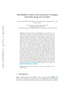 Gall Bladder Cancer Detection from US Images with Only Image Level
  Labels