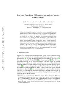 Discrete Denoising Diffusion Approach to Integer Factorization