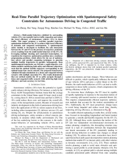 Real-Time Parallel Trajectory Optimization with Spatiotemporal Safety
  Constraints for Autonomous Driving in Congested Traffic