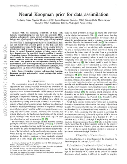 Neural Koopman prior for data assimilation