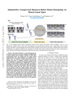 ImitationNet: Unsupervised Human-to-Robot Motion Retargeting via Shared
  Latent Space