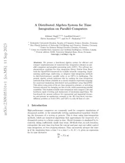 A Distributed Algebra System for Time Integration on Parallel Computers