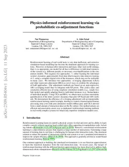Physics-informed reinforcement learning via probabilistic co-adjustment
  functions