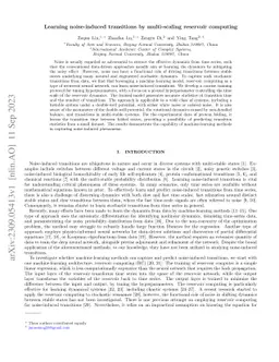 Learning noise-induced transitions by multi-scaling reservoir computing