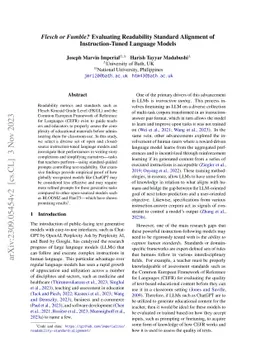 Flesch or Fumble? Evaluating Readability Standard Alignment of
  Instruction-Tuned Language Models