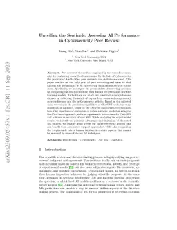 Unveiling the Sentinels: Assessing AI Performance in Cybersecurity Peer
  Review