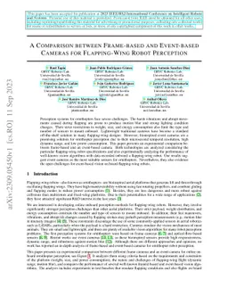 A Comparison between Frame-based and Event-based Cameras for
  Flapping-Wing Robot Perception