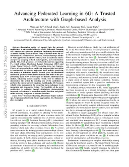 Advancing Federated Learning in 6G: A Trusted Architecture with
  Graph-based Analysis