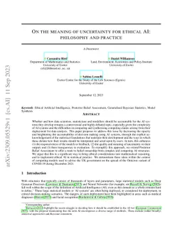 On the meaning of uncertainty for ethical AI: philosophy and practice