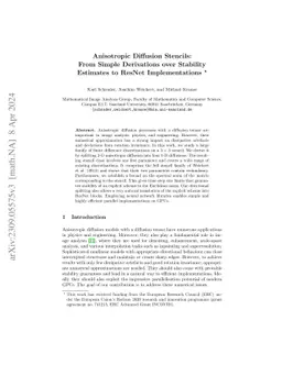 Anisotropic Diffusion Stencils: From Simple Derivations over Stability
  Estimates to ResNet Implementations