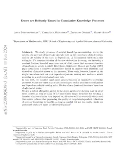 Errors are Robustly Tamed in Cumulative Knowledge Processes