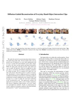 Diffusion-Guided Reconstruction of Everyday Hand-Object Interaction
  Clips