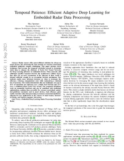 Temporal Patience: Efficient Adaptive Deep Learning for Embedded Radar
  Data Processing