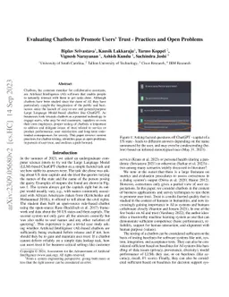 Evaluating Chatbots to Promote Users' Trust -- Practices and Open
  Problems