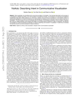 VisActs: Describing Intent in Communicative Visualization