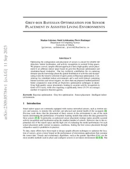 Grey-box Bayesian Optimization for Sensor Placement in Assisted Living
  Environments