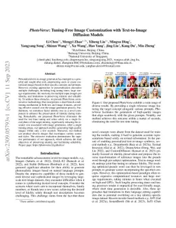 PhotoVerse: Tuning-Free Image Customization with Text-to-Image Diffusion
  Models