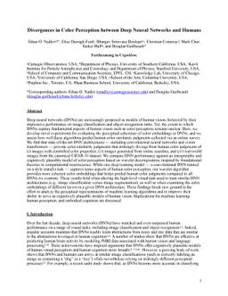 Divergences in Color Perception between Deep Neural Networks and Humans