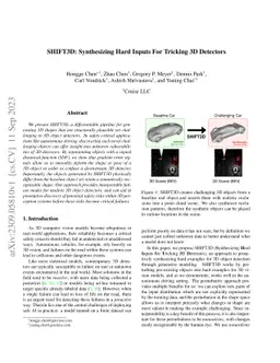 SHIFT3D: Synthesizing Hard Inputs For Tricking 3D Detectors