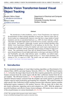 Mobile Vision Transformer-based Visual Object Tracking