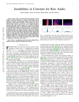 Instabilities in Convnets for Raw Audio