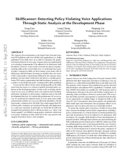 SkillScanner: Detecting Policy-Violating Voice Applications Through
  Static Analysis at the Development Phase