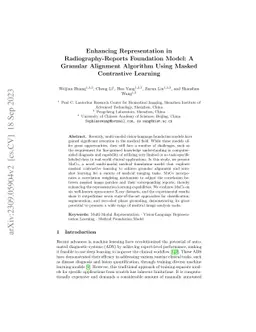 Enhancing Representation in Radiography-Reports Foundation Model: A
  Granular Alignment Algorithm Using Masked Contrastive Learning
