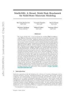MatSciML: A Broad, Multi-Task Benchmark for Solid-State Materials
  Modeling