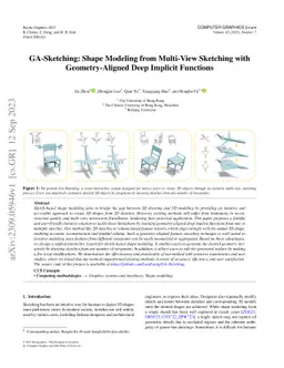 GA-Sketching: Shape Modeling from Multi-View Sketching with
  Geometry-Aligned Deep Implicit Functions